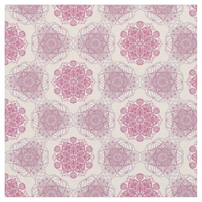 Tecido de Mandala, uma Geometria Rosa Pêssego (Detalhe)