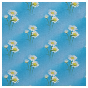tecido de margarida azul