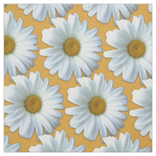 Tecido de margarida Tecido amarelo de algodão ou