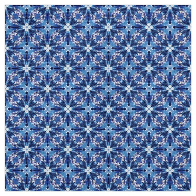 Tecido de Mobiliário Branco Azul Glitch2 (Modelo)