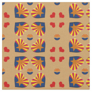 Tecido de moda Arizona Flag & Arizona Hearts / EUA