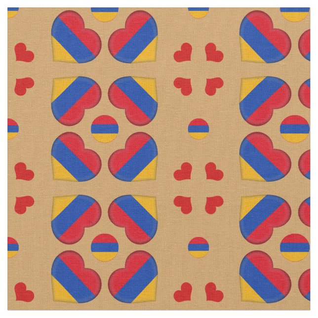 Tecido de moda Armenian Flag & Armenia Hearts (Detalhe)
