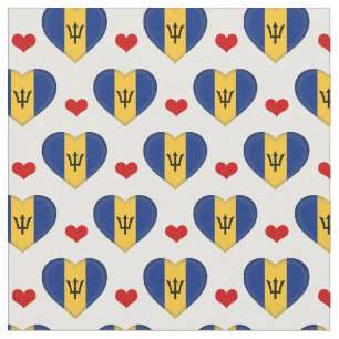 Tecido de moda Barbados Flag & Red Heart /Barbados