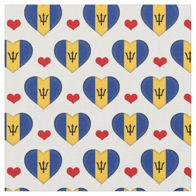 Tecido de moda Barbados Flag & Red Heart /Barbados (Detalhe)