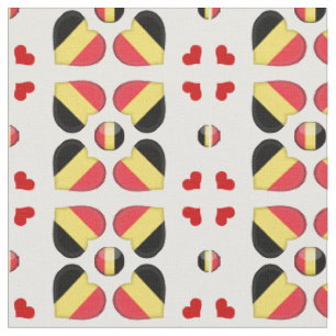 Tecido de moda Belga Flag & Belgium Heart