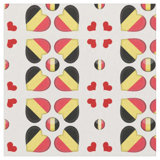 Tecido de moda Belga Flag & Belgium Heart (Detalhe)