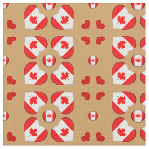 Tecido de moda Canadian Flag e Canada Heart