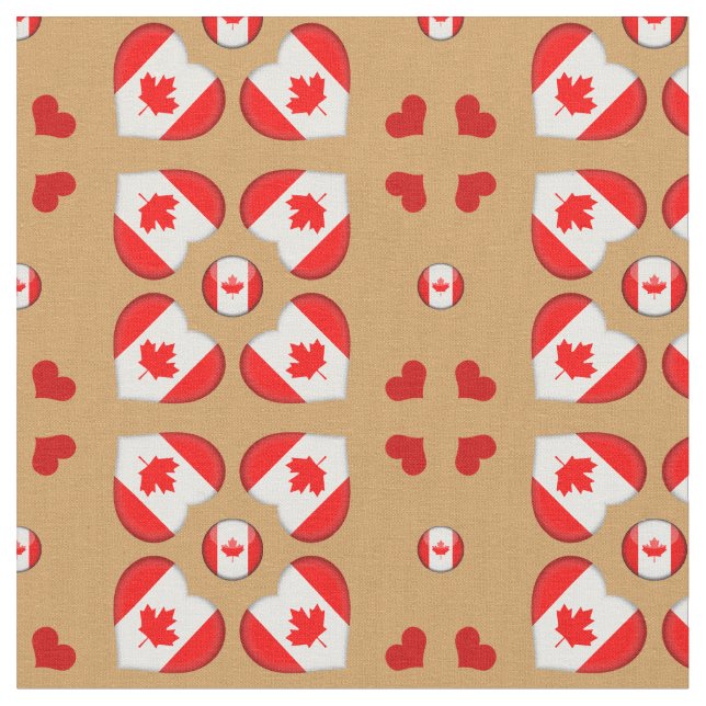 Tecido de moda Canadian Flag e Canada Heart (Detalhe)