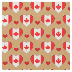 Tecido de moda Canadian Flag & Red Heart /Canadá