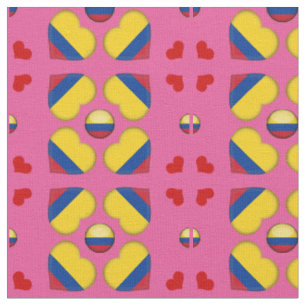 Tecido de moda Colombiano Flag & Colombia Heart