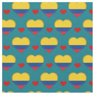 Tecido de moda Colombiano Flag Red Heart/Colômbia