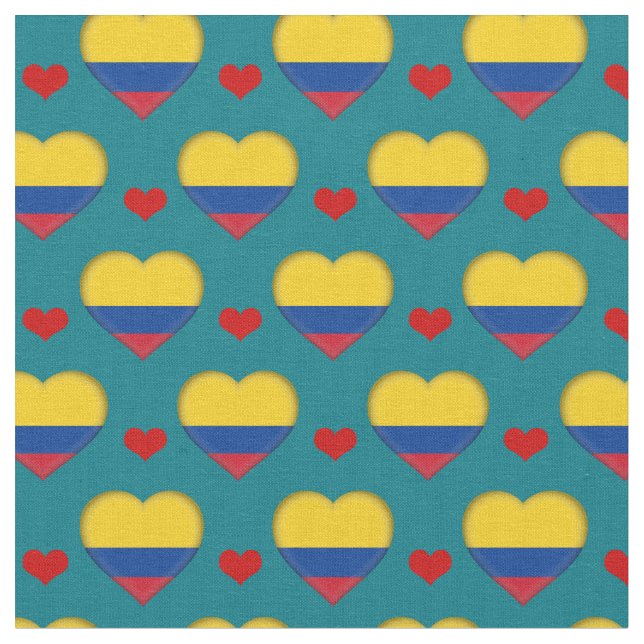 Tecido de moda Colombiano Flag Red Heart/Colômbia (Detalhe)