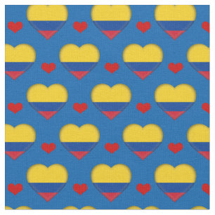 Tecido de moda Colombiano Flag Red Heart/Colômbia