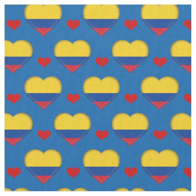 Tecido de moda Colombiano Flag Red Heart/Colômbia (Detalhe)
