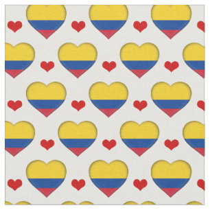 Tecido de moda Colombiano Flag Red Heart/Colômbia
