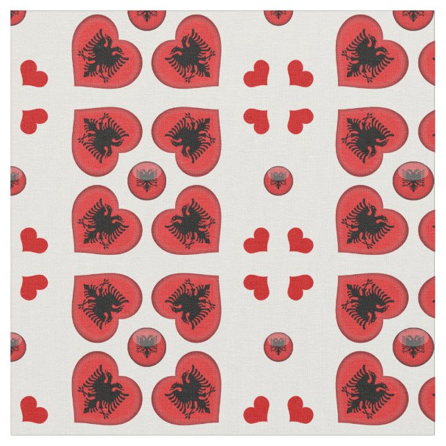 Tecido de moda da Albanian Flag & Albânia Heart (Detalhe)