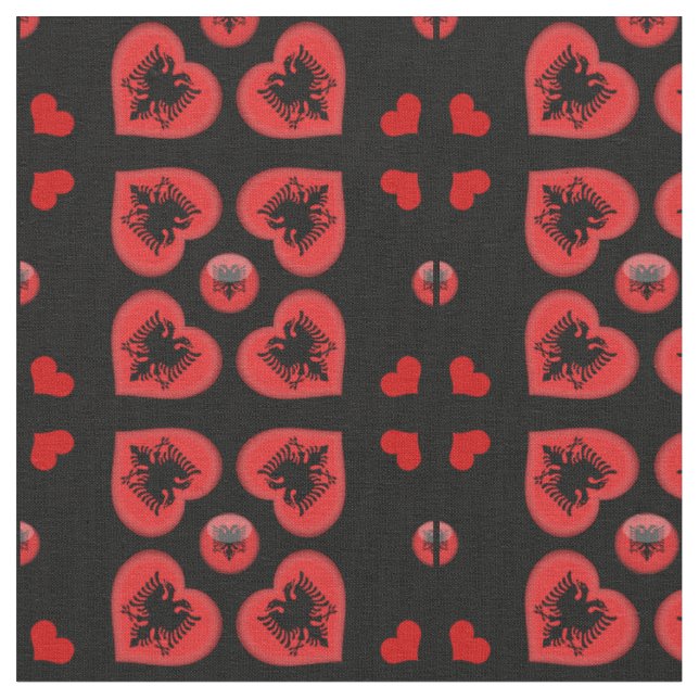 Tecido de moda da Albanian Flag & Albânia Heart (Detalhe)