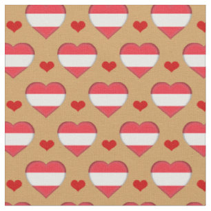 Tecido de moda da Austrian Flag & Red Heart /Áust