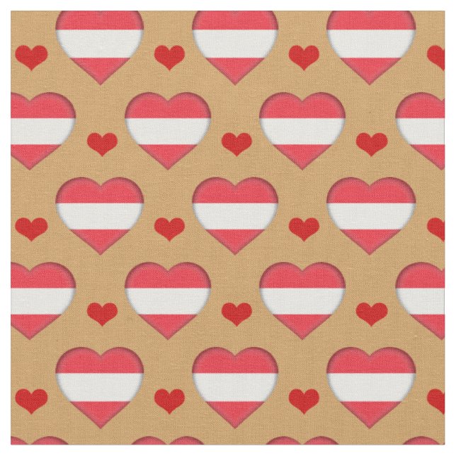 Tecido de moda da Austrian Flag & Red Heart /Áustr (Detalhe)