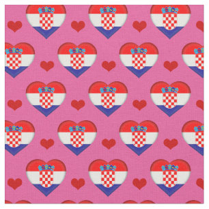 Tecido de moda da Croácia Flag & Red Heart /Croá