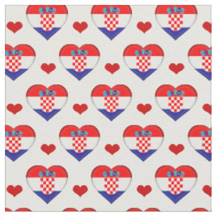 Tecido de moda da Croácia Flag & Red Heart /Croá