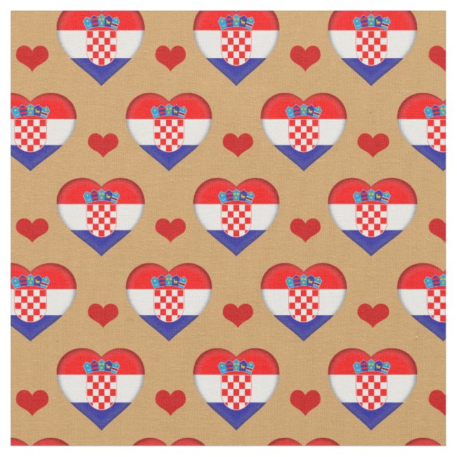 Tecido de moda da Croácia Flag & Red Heart /Croáci (Detalhe)