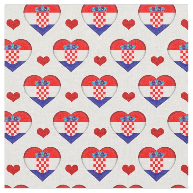 Tecido de moda da Croácia Flag & Red Heart /Croáci (Detalhe)