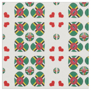 Tecido de moda da Dominica Flag & Dominica Heart