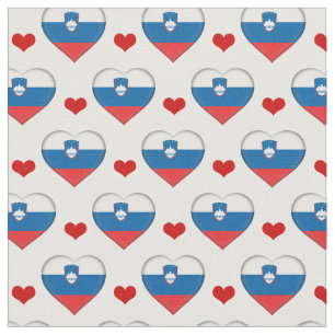 Tecido de moda da Eslovênia Flag & Red Heart /Esl