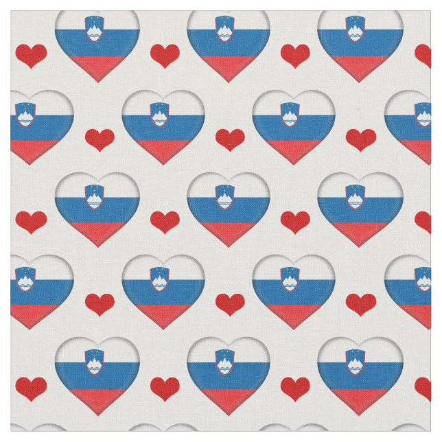 Tecido de moda da Eslovênia Flag & Red Heart /Eslo (Detalhe)