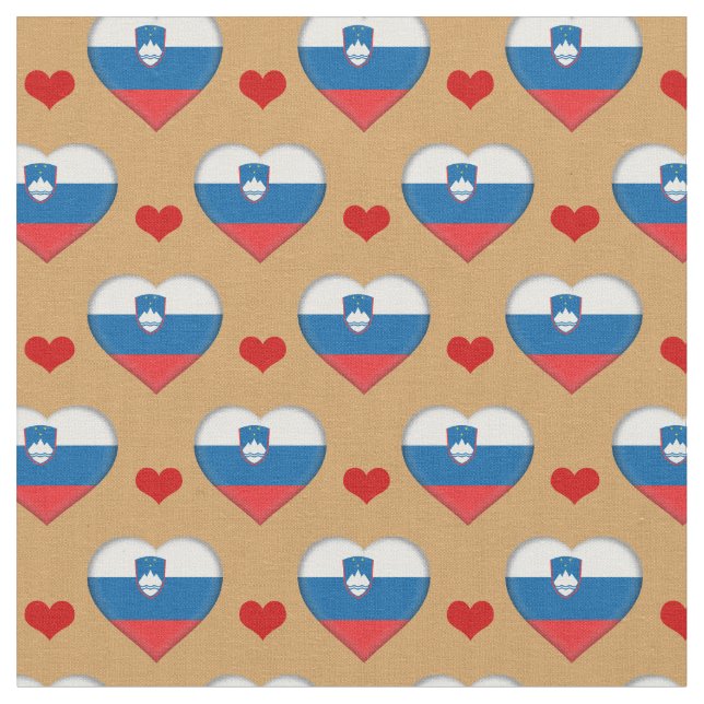 Tecido de moda da Eslovênia Flag & Red Heart /Eslo (Detalhe)