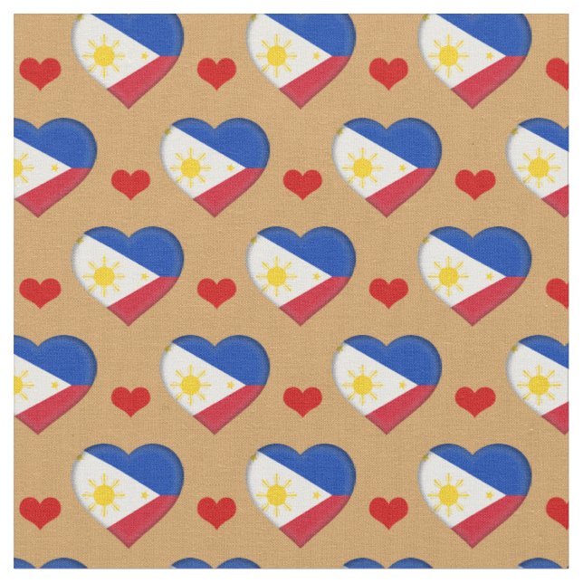 Tecido de moda da Philippine Flag & Red Heart (Detalhe)