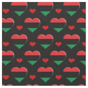 Tecido de moda da UNIA Flag & Red Heart / Pan Afri