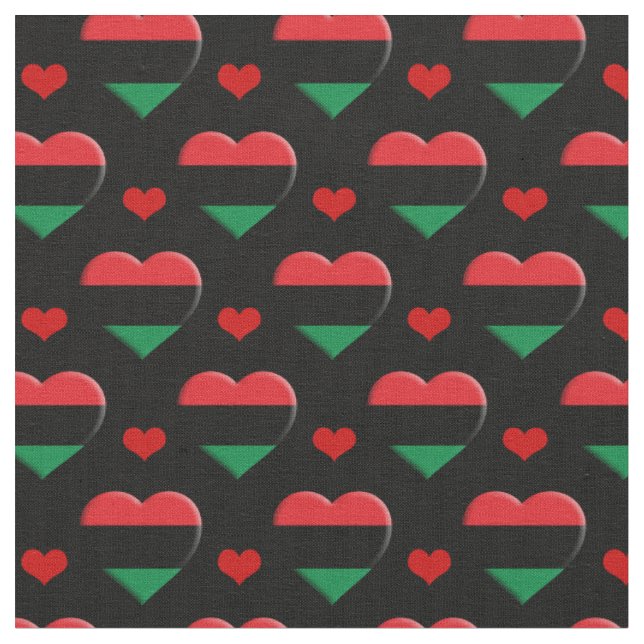 TECIDO de moda da UNIA Flag & Red Heart / Pan Afri (Detalhe)