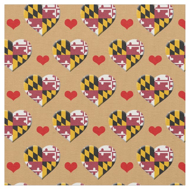 Tecido de moda de Maryland Flag e Red Heart / EUA (Detalhe)