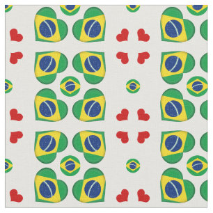 Tecido de moda do Coração da Bandeira e do Brasi