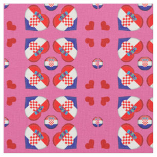 Tecido de moda do Coração da Croácia Flag & Cro