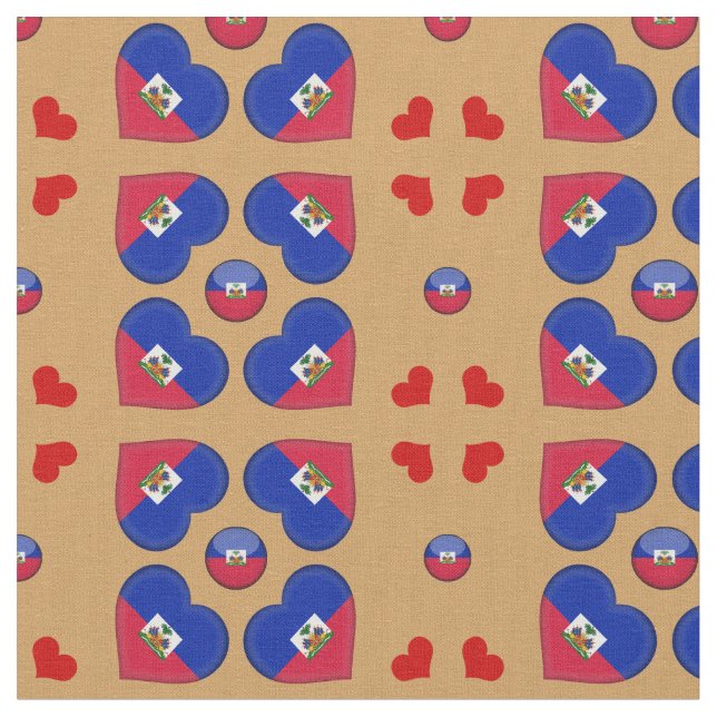 Tecido de moda do Coração Haitiano Flag e Haiti (Detalhe)