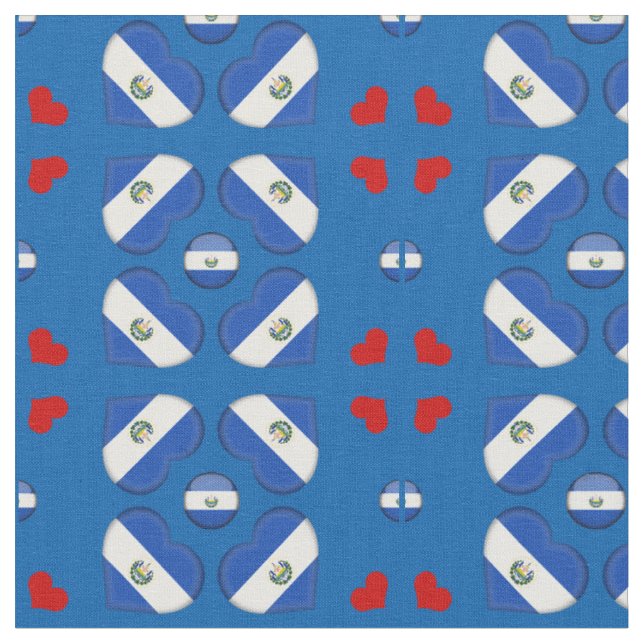 Tecido de moda do Coração Salvador Flag e El Salva (Detalhe)