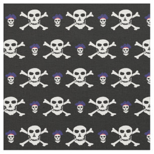 Tecido de moda do crânio e do capitão - Piratas/