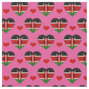 Tecido de moda do Quênia Flag & Red Heart /Quêni