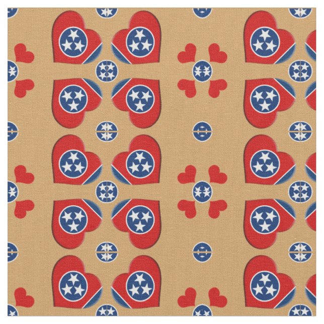 Tecido de moda do Tennessee Flag e Tennessee Heart (Detalhe)