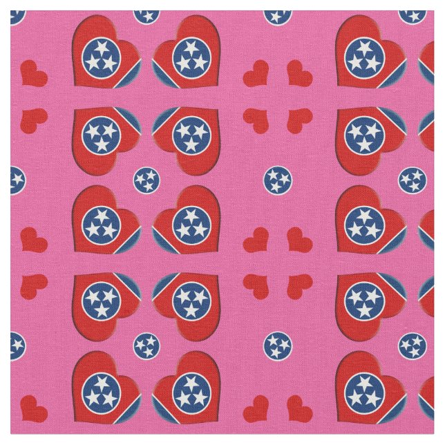 Tecido de moda do Tennessee Flag e Tennessee Heart (Detalhe)