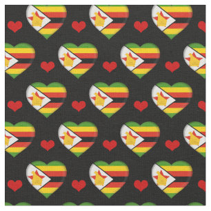 Tecido de moda do Zimbabwe Flag Red Heart/Zimbábu