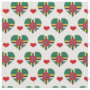 Tecido de moda Dominica Flag Red Heart/Dominica