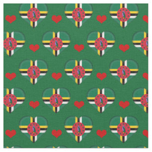 Tecido de moda Dominica Flag Red Heart/Dominica