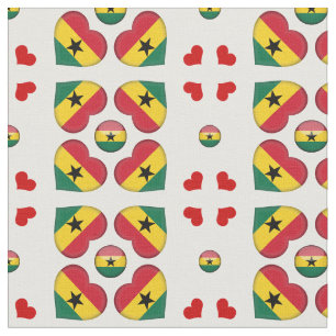 Tecido de moda Ghanaian Flag & Ghana Heart