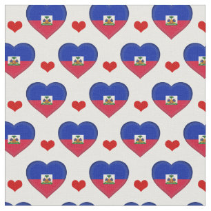 Tecido de moda Haitian Flag & Red Heart /Haiti
