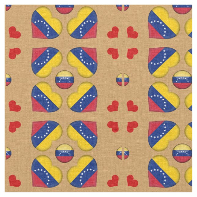 Tecido de moda Heart da Venezuela Flag & Venezuela (Detalhe)