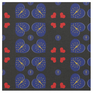 Tecido de moda Indiana Flag & Indiana Hearts / EUA